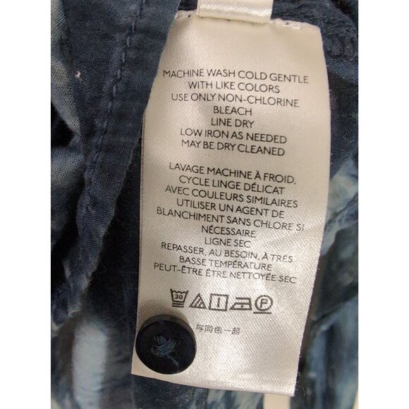 Anthropologie Pilcro Cate Classic Tie-Dye Shirt Womens S Blue Boho Button Up - Picture 8 of 10